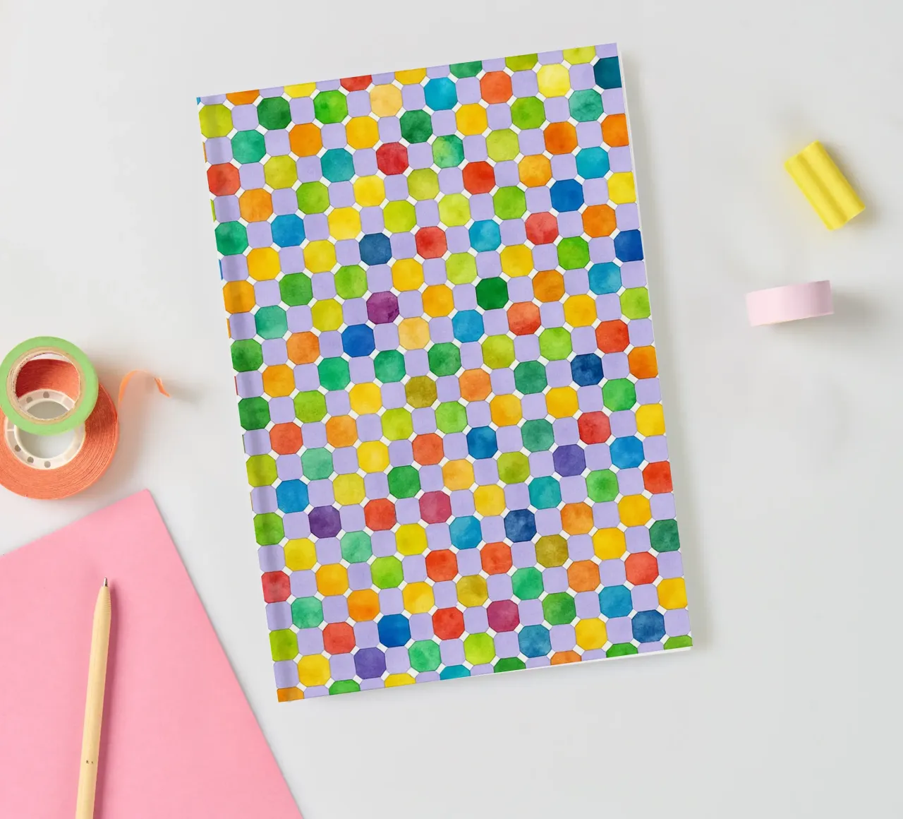 octagonal abstract drawing ilustration notebook by Permatax