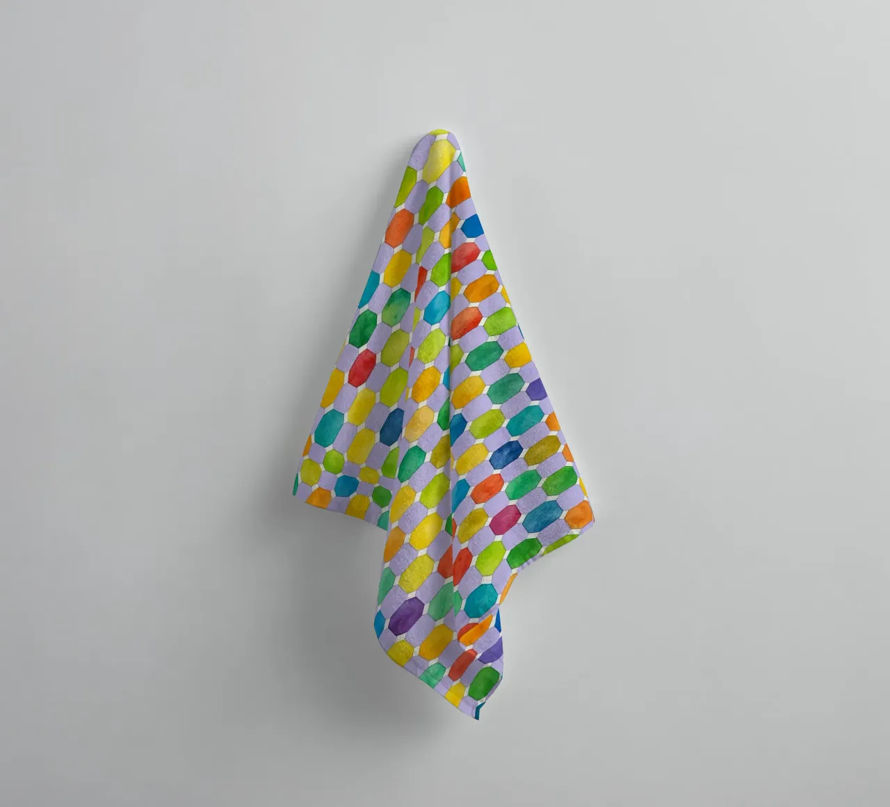octagonal abstract drawing ilustration towel by Permatax