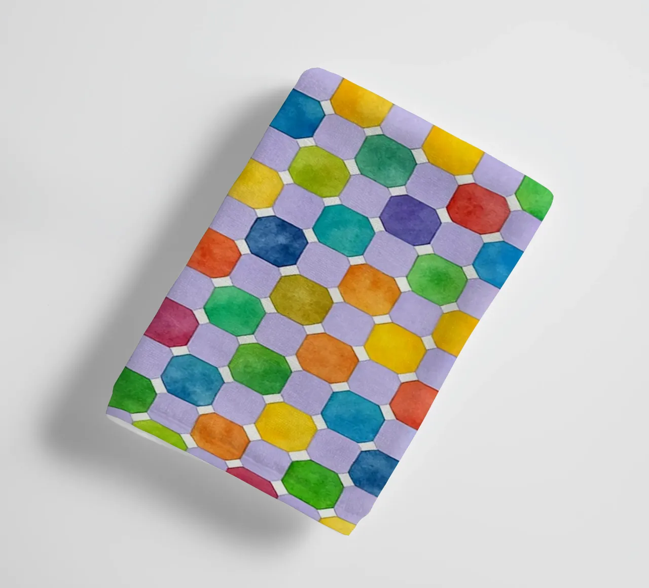 octagonal abstract drawing ilustration towel by Permatax