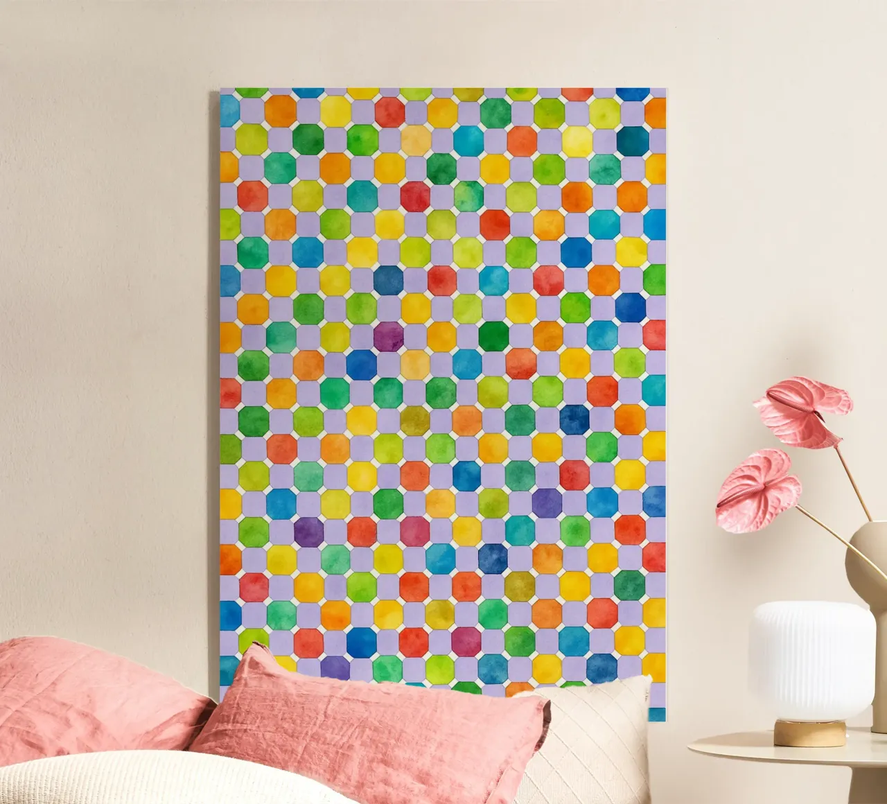 octagonal abstract drawing ilustration acrylic glass by Permatax