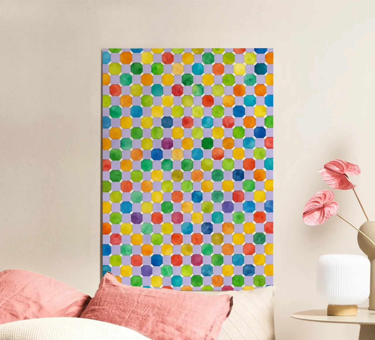 octagonal abstract drawing ilustration alu-dibond by Permatax