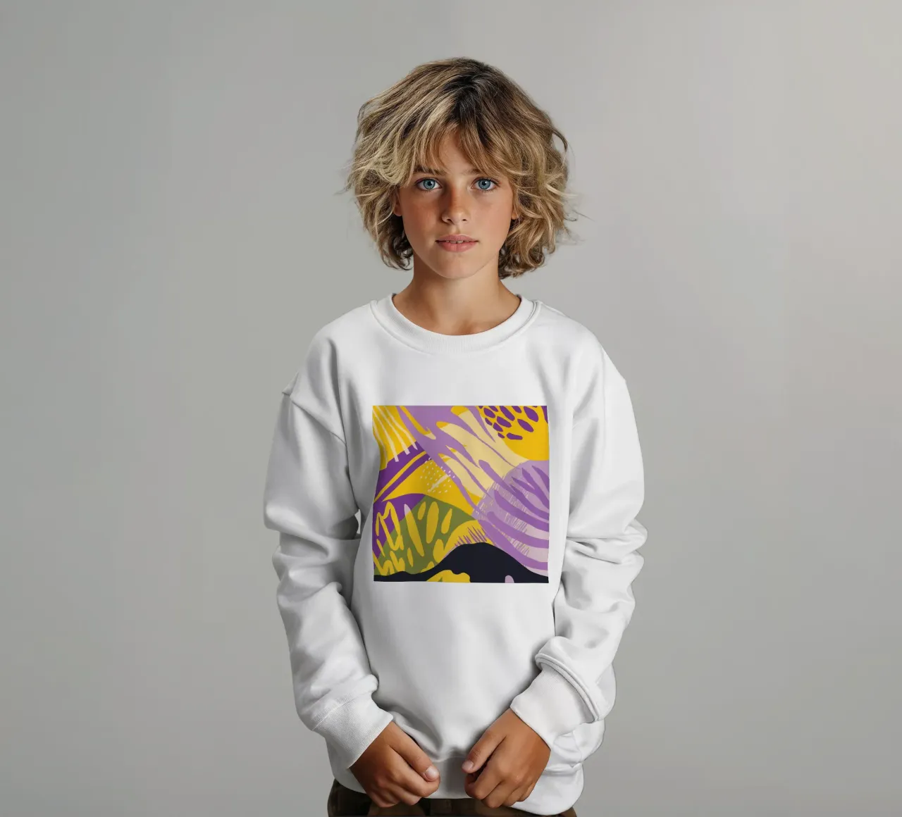Energetic Abstract Strokes kids sweatshirt by Frosh Pallete