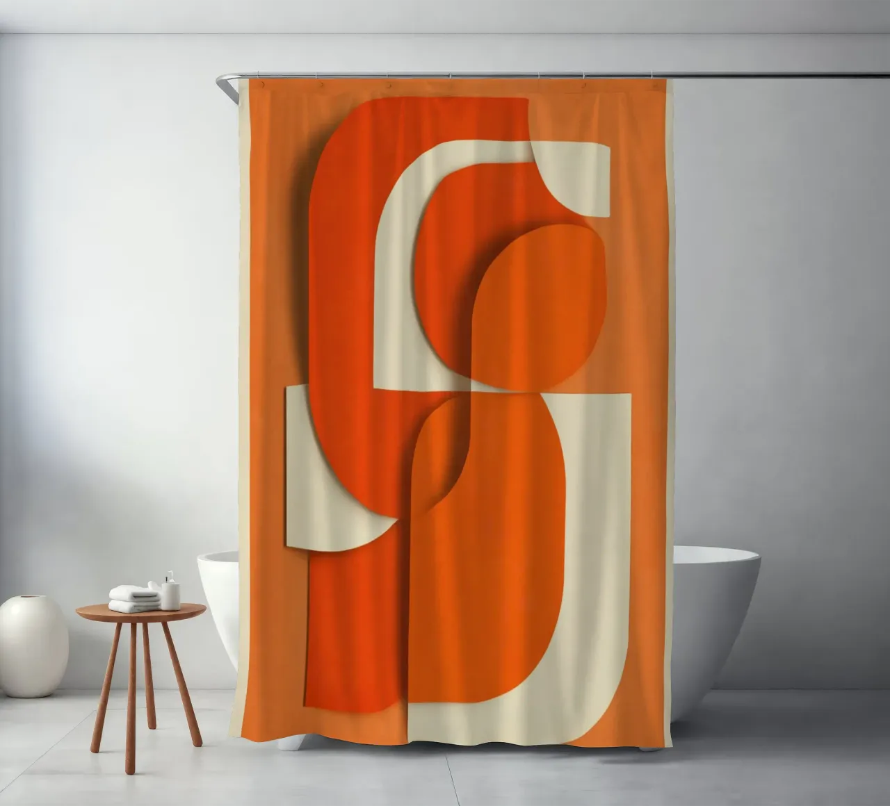 Retro Orange Layers tenda da doccia da Verse