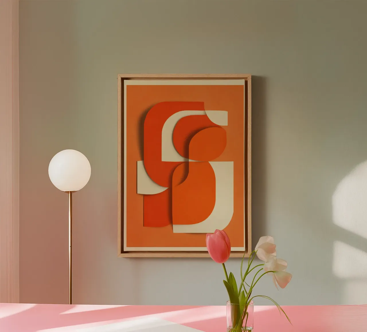 Retro Orange Layers tela con Cornice a cassetta da Verse