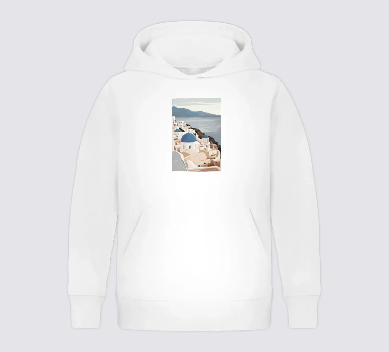 Vista Santorini senza tempo felpa bambino con cappuccio da Veil Maya