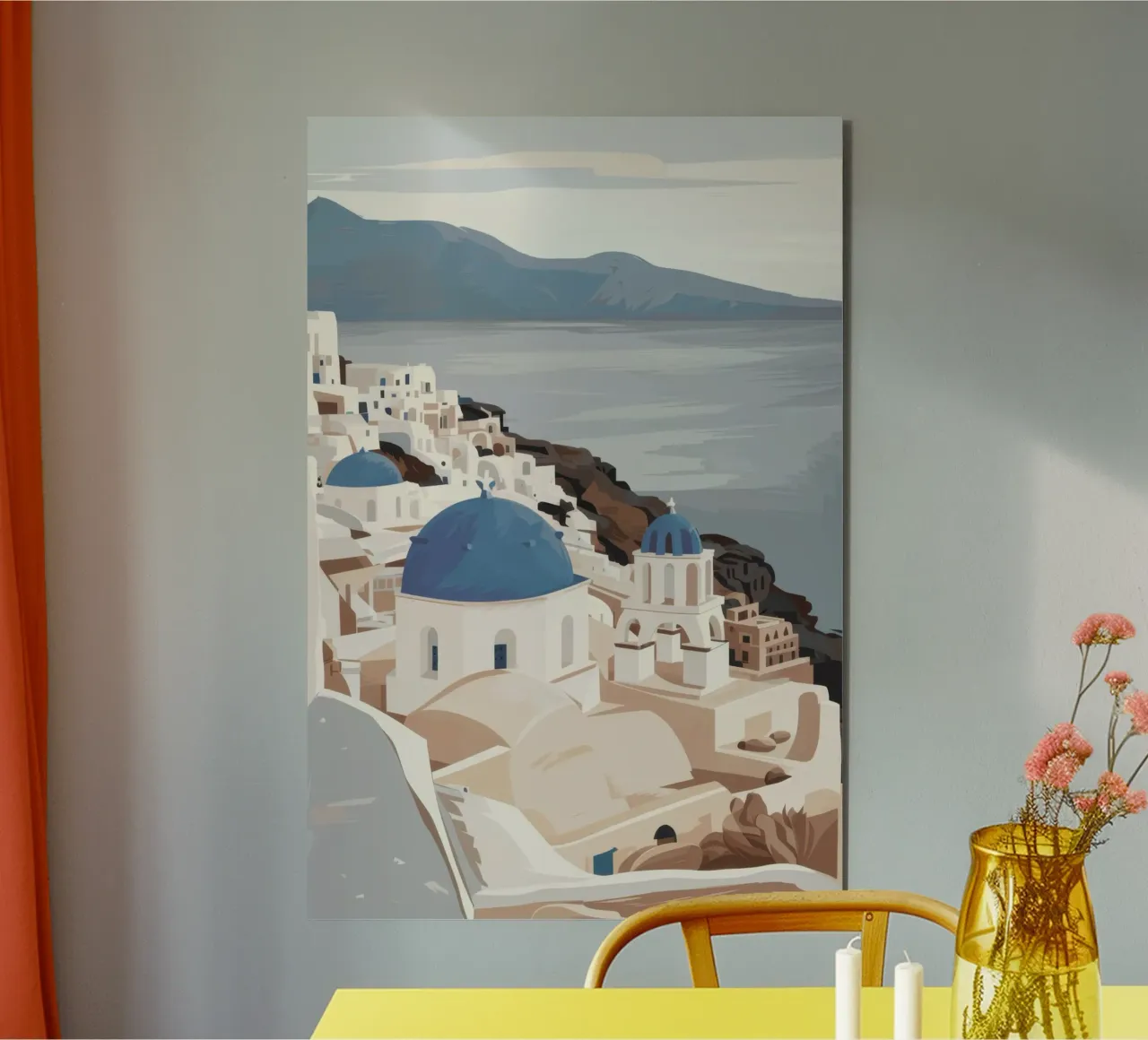 Vista Santorini senza tempo alluminio dibond da Veil Maya