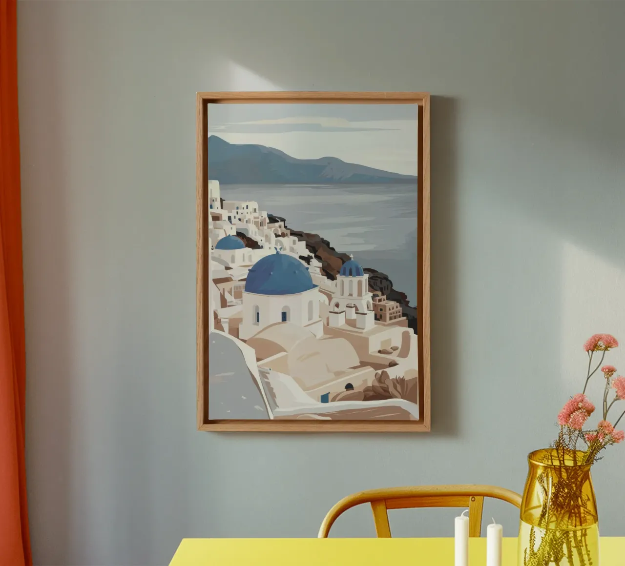 Tijdloos Santorini Uitzicht canvas van Veil Maya