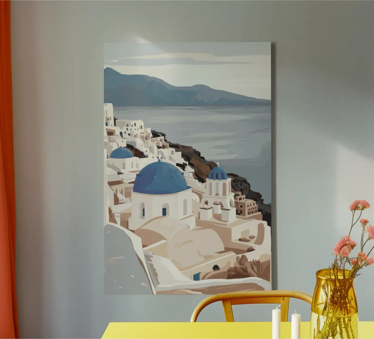 Tijdloos Santorini Uitzicht canvas van Veil Maya