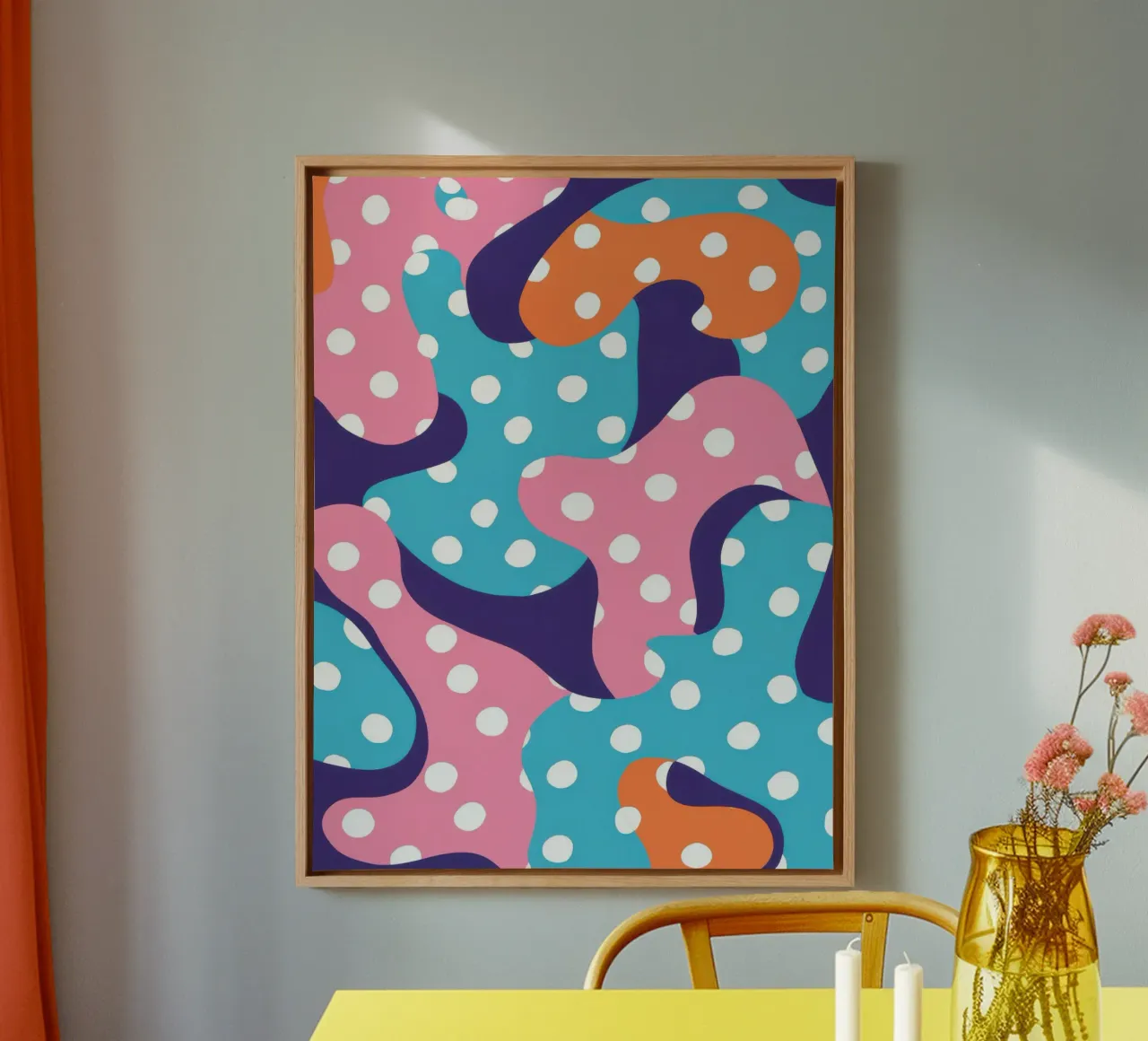 Speelse Polka Dot Flow canvas van Frosh Pallete