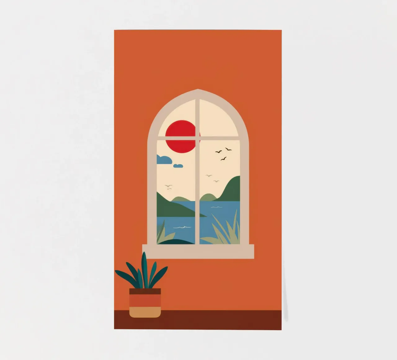 Terracotta Window Solace sticker sheet by Bring Haven