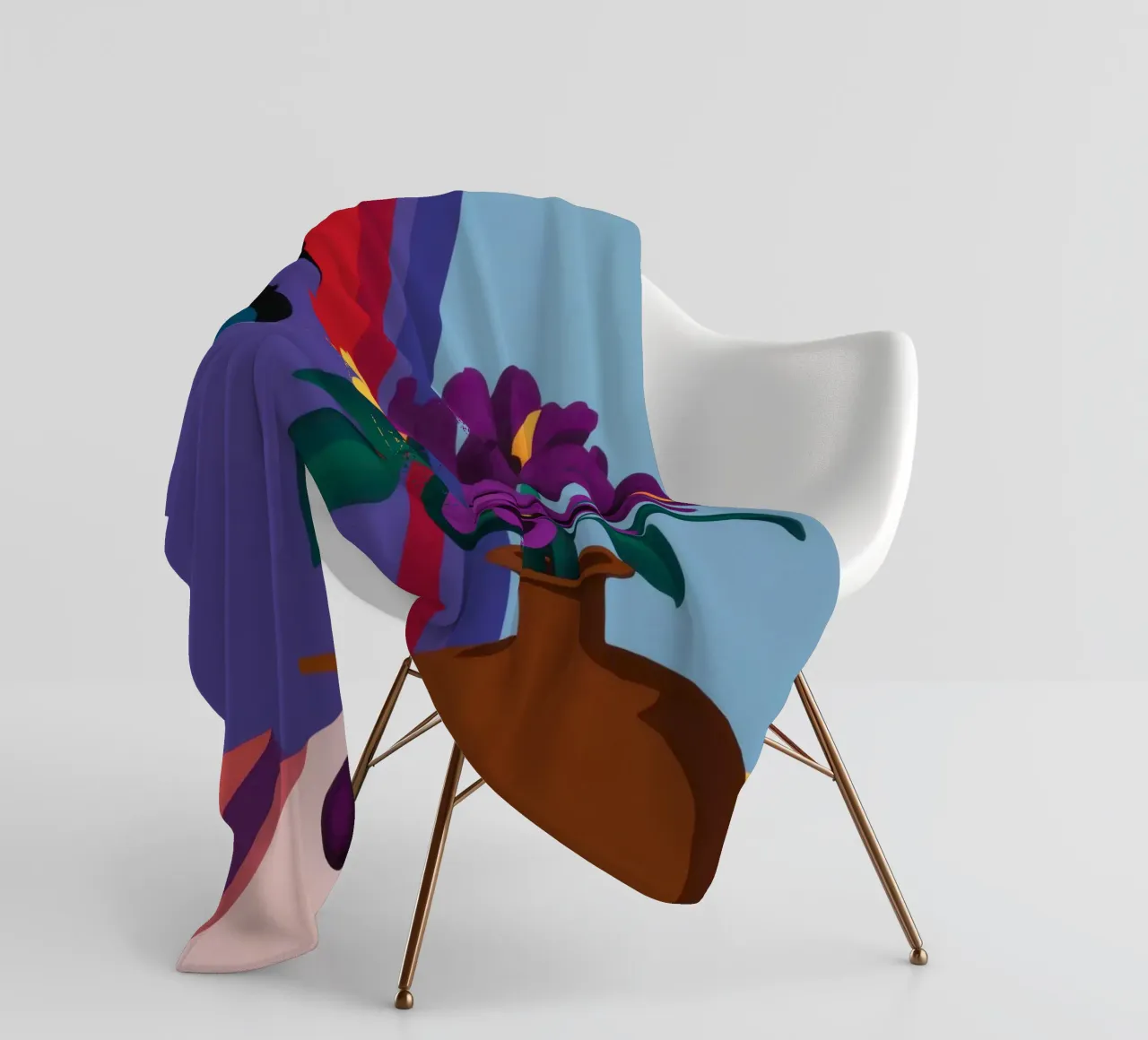 Still Life with Purple Asters fleece blanket by Veil Maya