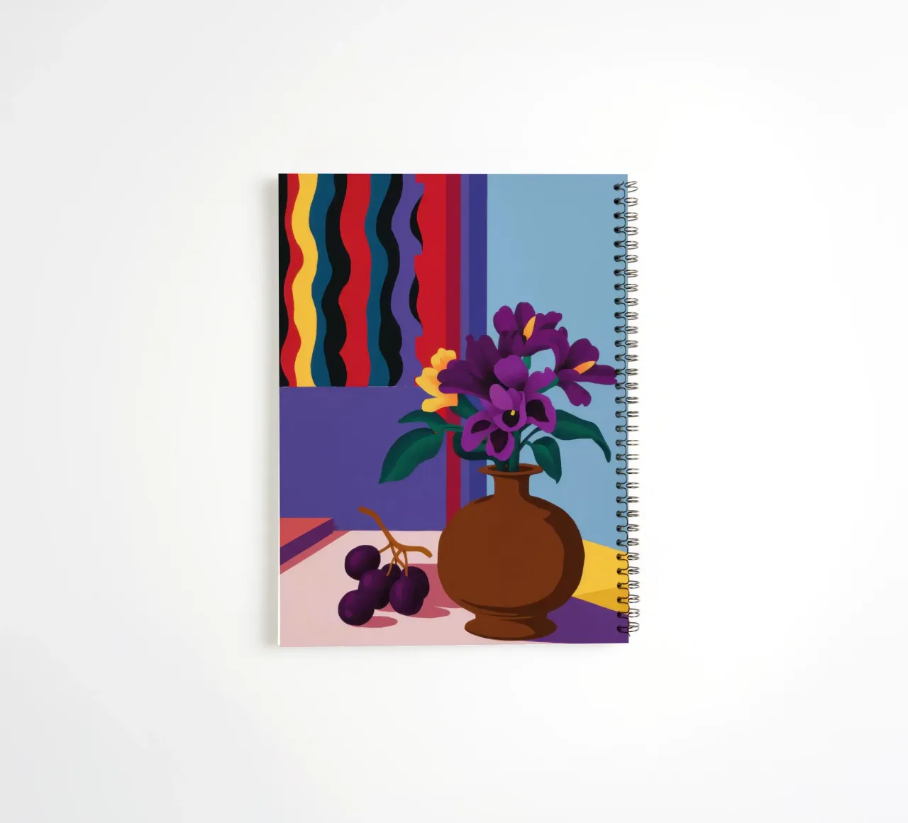 Still Life with Purple Asters spiral notebook by Veil Maya