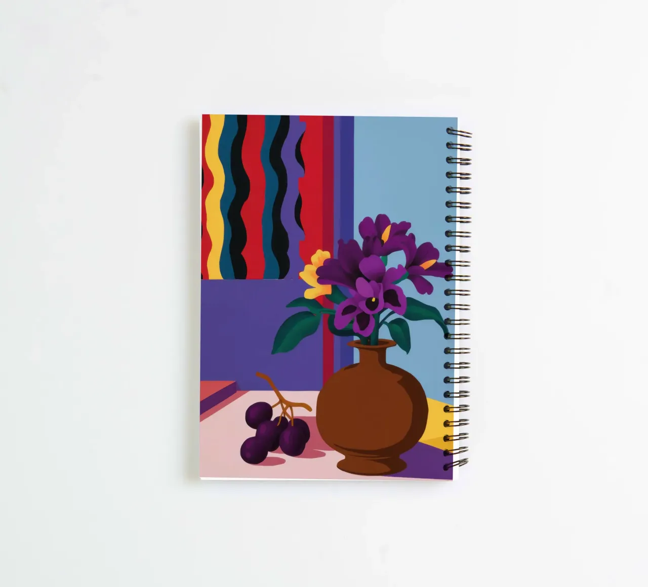 Still Life with Purple Asters spiral notebook by Veil Maya