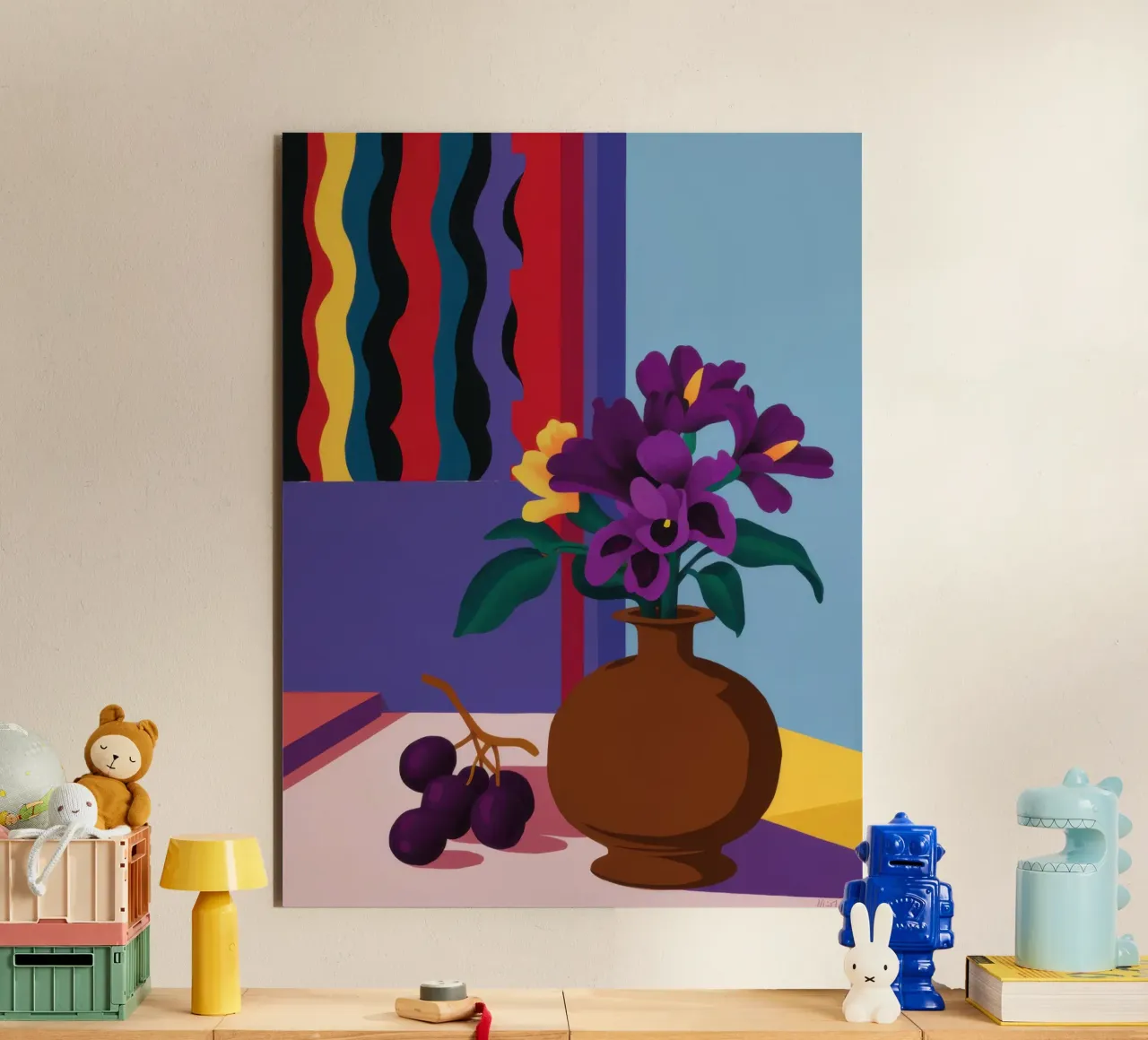 Still Life with Purple Asters forex plate by Veil Maya