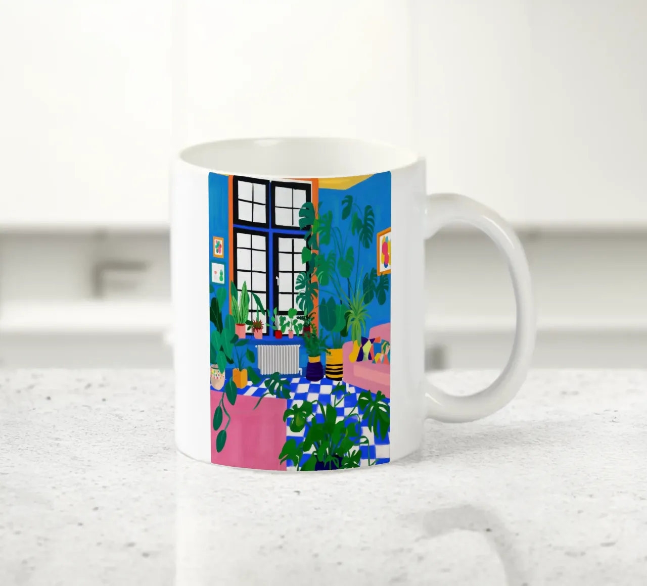 Vivid Room Sanctuary ceramic mug by Frosh Pallete