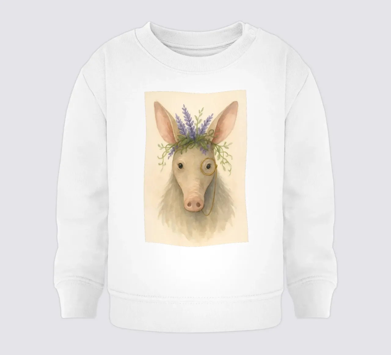 Lavendel-Gelehrter: Das sanfte Erdferkel Baby Sweatshirt von Graceful Desine