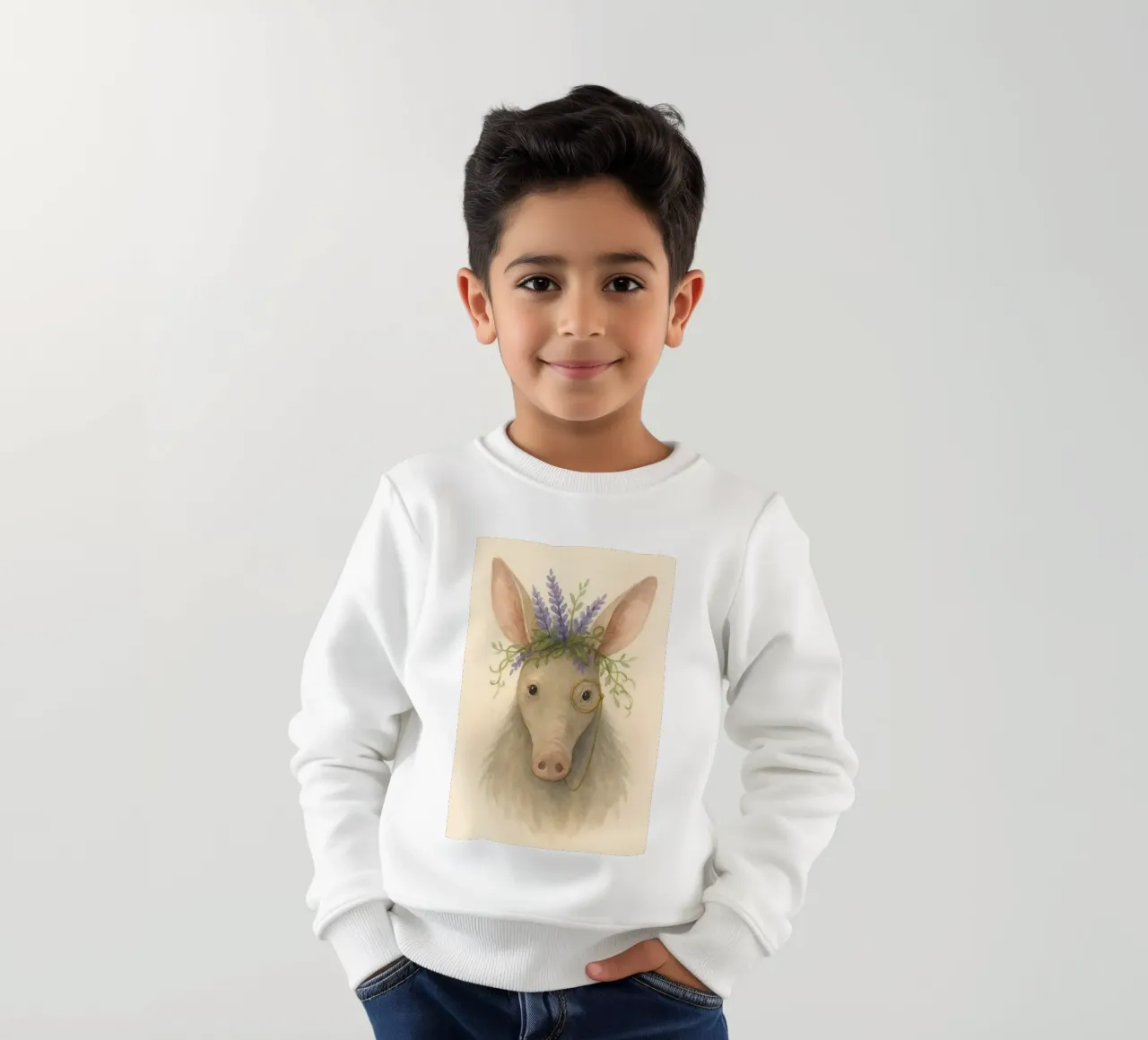 Lavender Scholar: The Gentle Aardvark kids sweatshirt by Graceful Desine