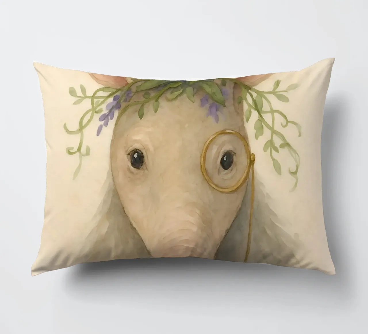 Lavender Scholar: The Gentle Aardvark decorative cushion by Graceful Desine