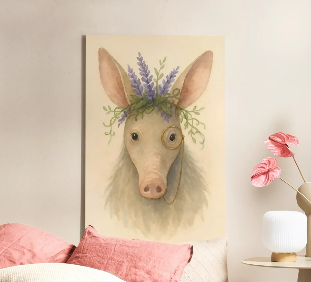 Lavender Scholar: The Gentle Aardvark canvas by Graceful Desine