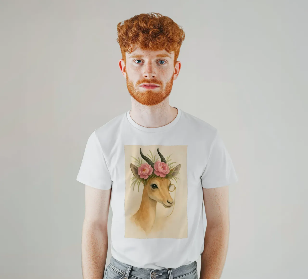 The Poised Gazelle: Peonies & Poise t-shirt by Graceful Desine