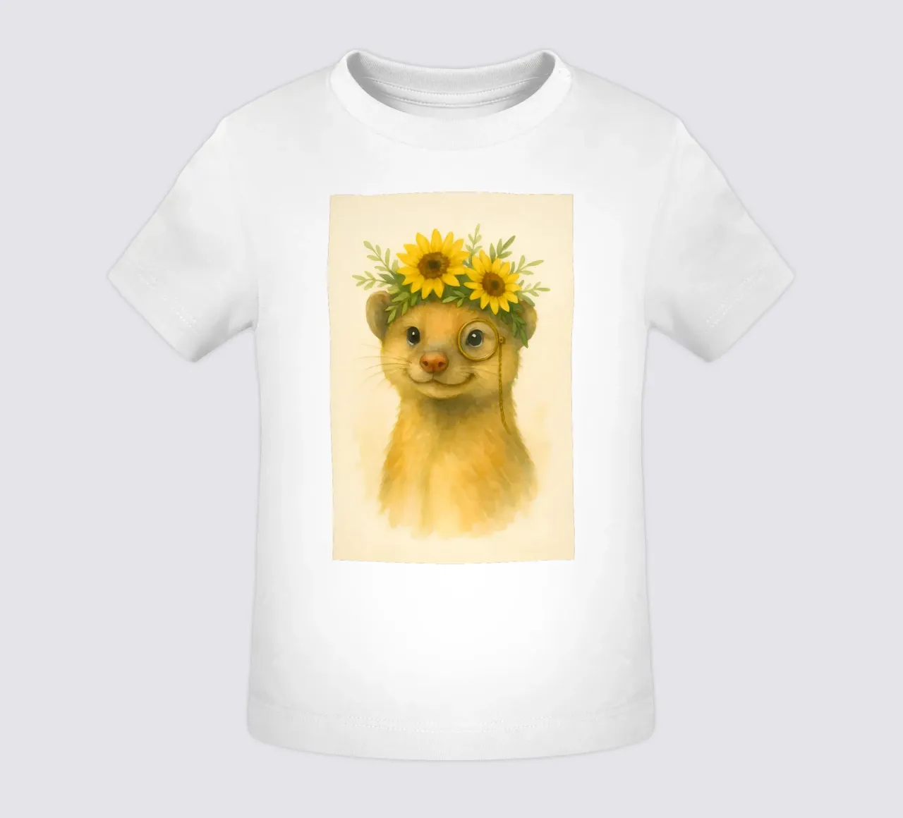 Sunshine Scholar: The Cheerful Weasel baby t-shirt by Graceful Desine