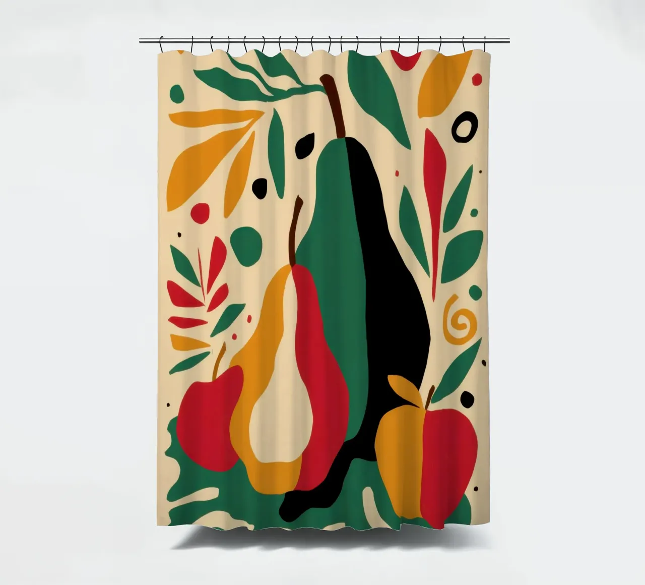 Surreal Pear Composition shower curtain by Bring Haven