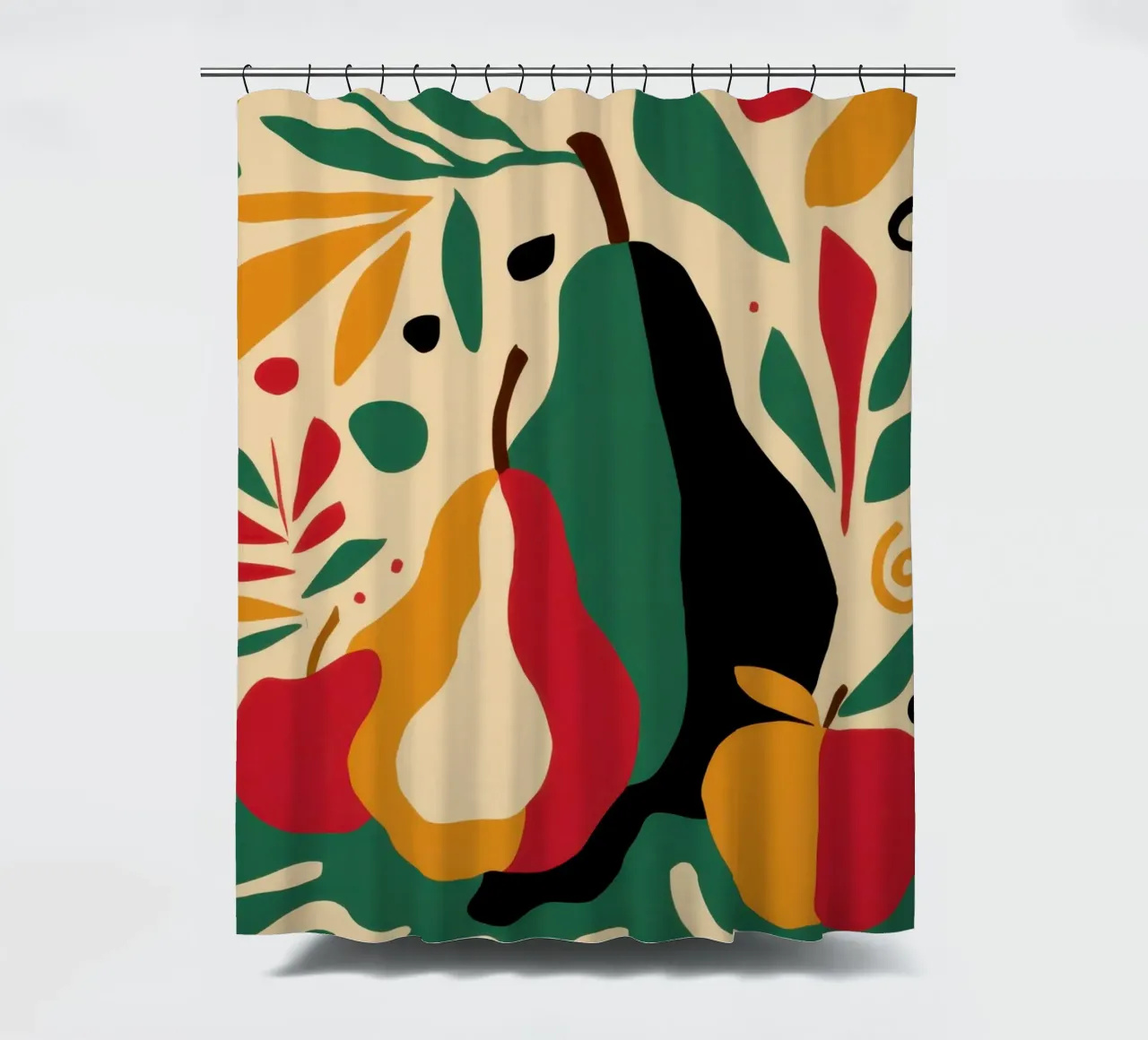 Surreal Pear Composition shower curtain by Bring Haven