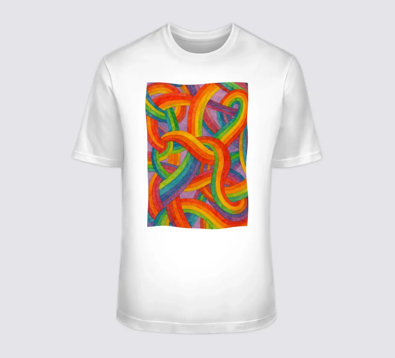 raibow scarf abstract drawing ilustration t-shirt by Permatax
