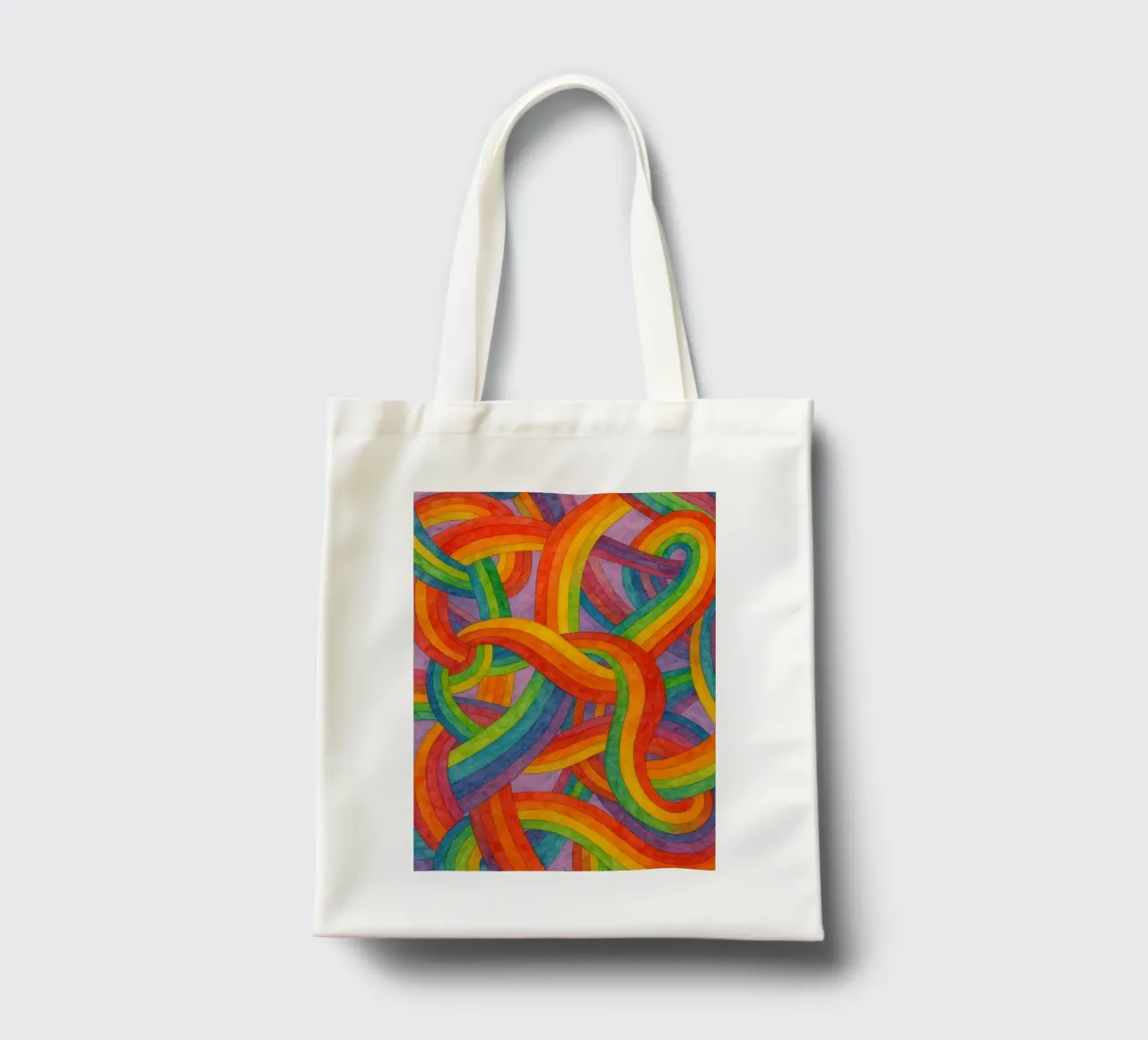 raibow sjaal abstracte tekening ilustratie jute draagtas van Permatax