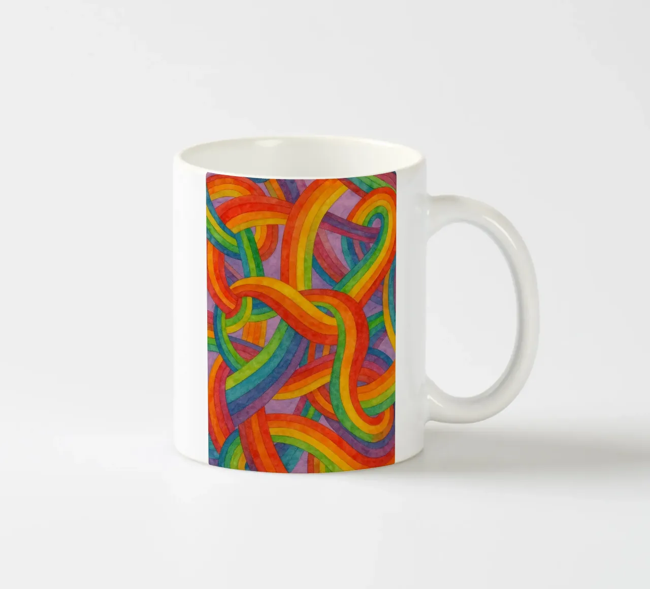 raibow sjaal abstracte tekening ilustratie keramische mok van Permatax