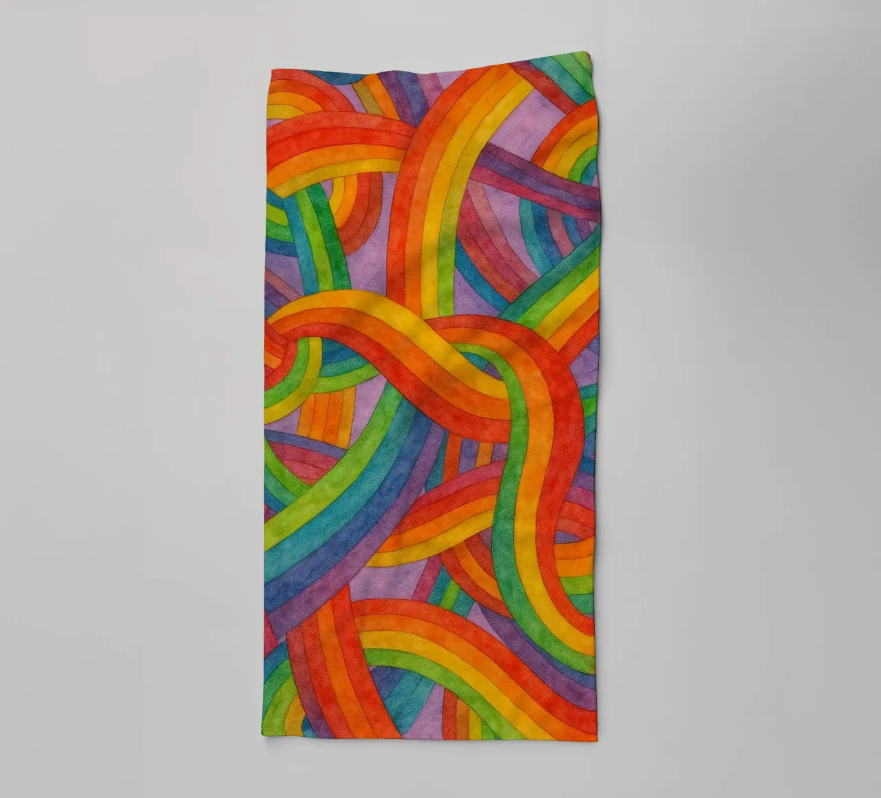 raibow sjaal abstracte tekening ilustratie badhanddoek van Permatax