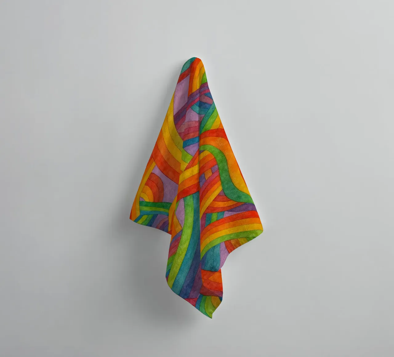 raibow sjaal abstracte tekening ilustratie badhanddoek van Permatax