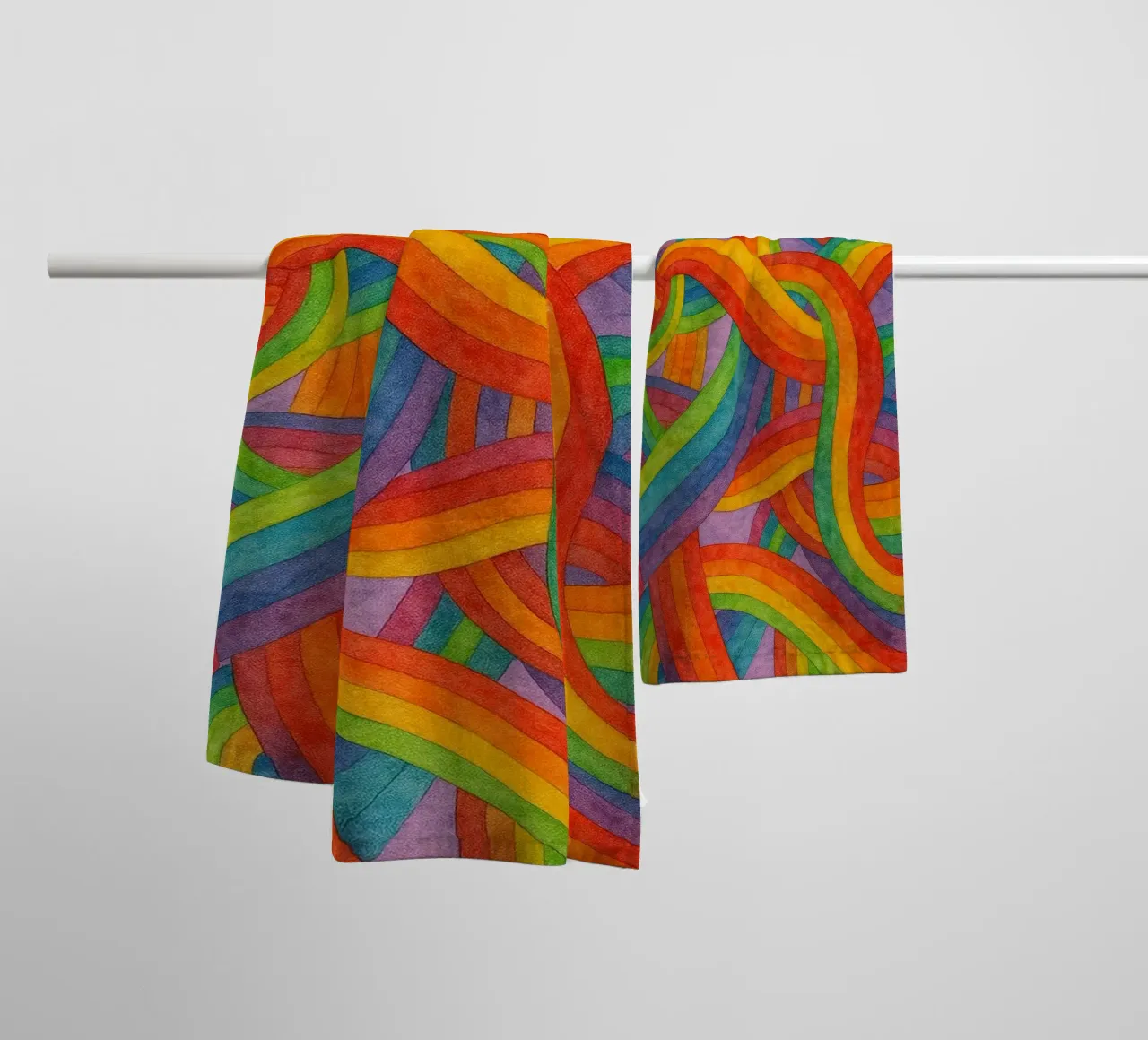 raibow sjaal abstracte tekening ilustratie badhanddoek van Permatax