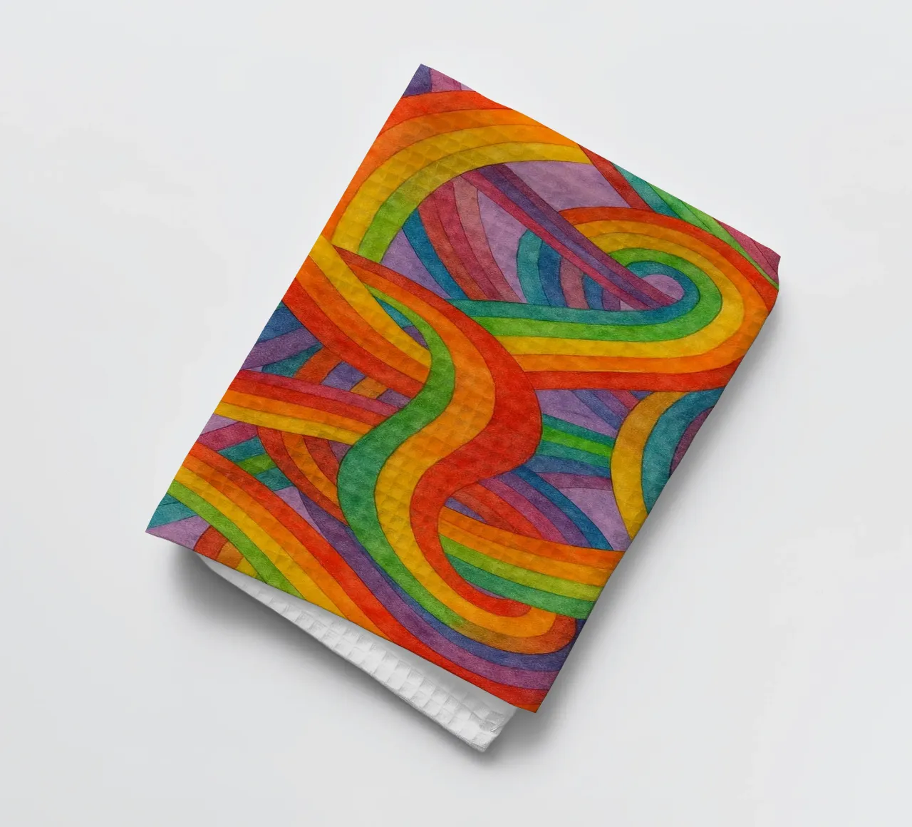 raibow scarf abstract drawing ilustration torchon de Permatax