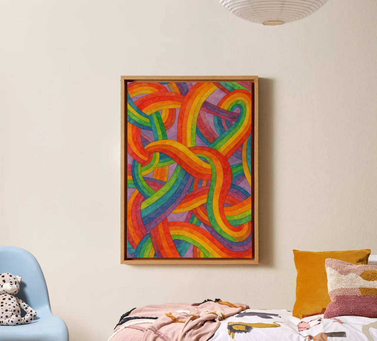 raibow sjaal abstracte tekening ilustratie canvas van Permatax