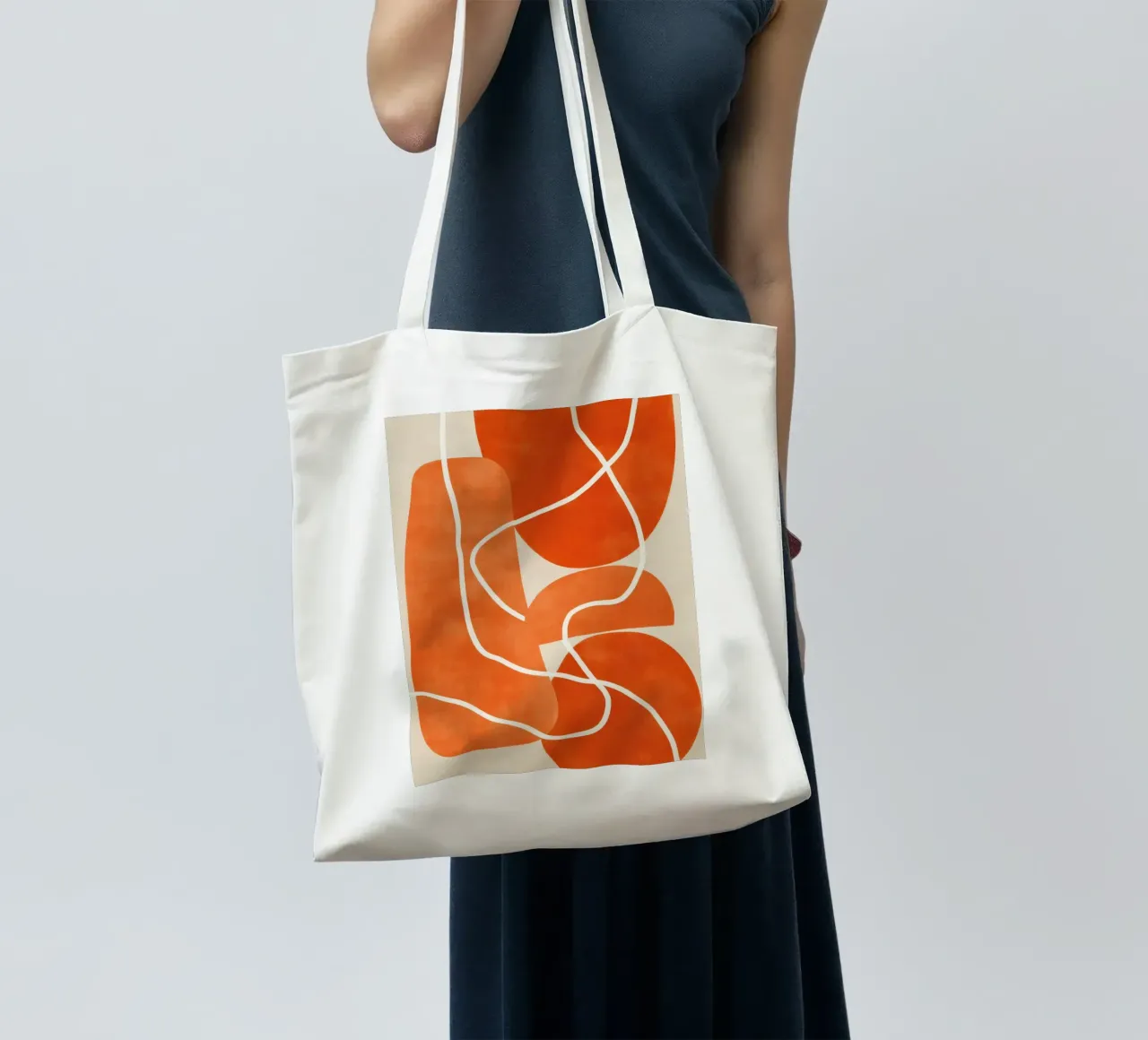 Flowing Lines Over Organic Shapes borsa in juta da Verse