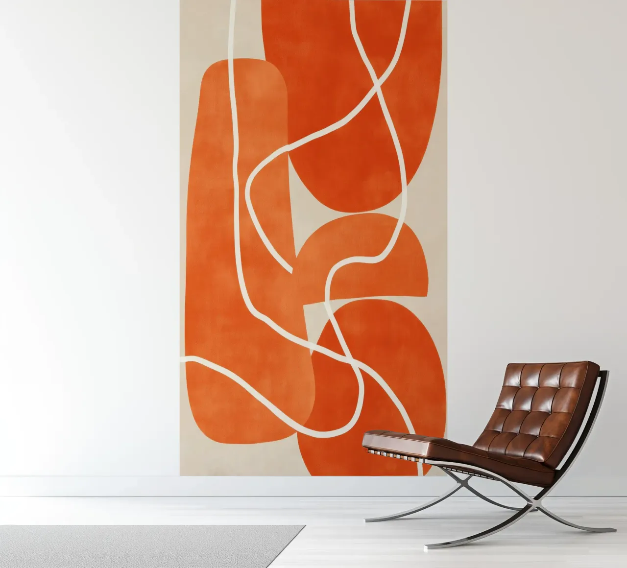 Flowing Lines Over Organic Shapes photo wallpaper by Verse