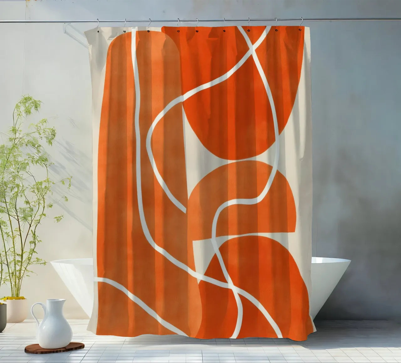 Flowing Lines Over Organic Shapes tenda da doccia da Verse