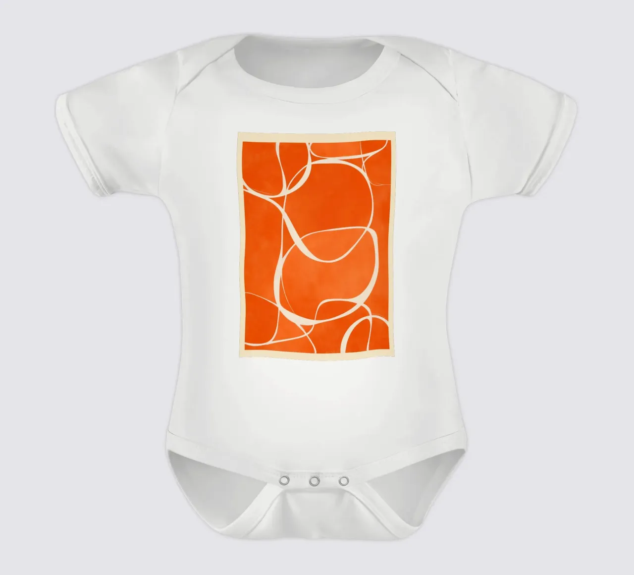Rhythm in Orange Kurzarm Babybody von Verse