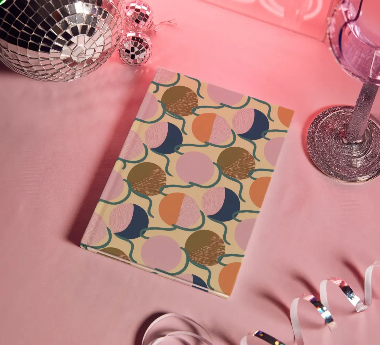 Abstract Crescent Moons notebook by Veil Maya