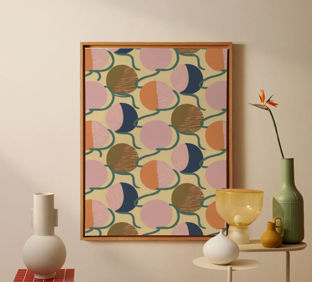 Abstracte halve maan canvas van Veil Maya