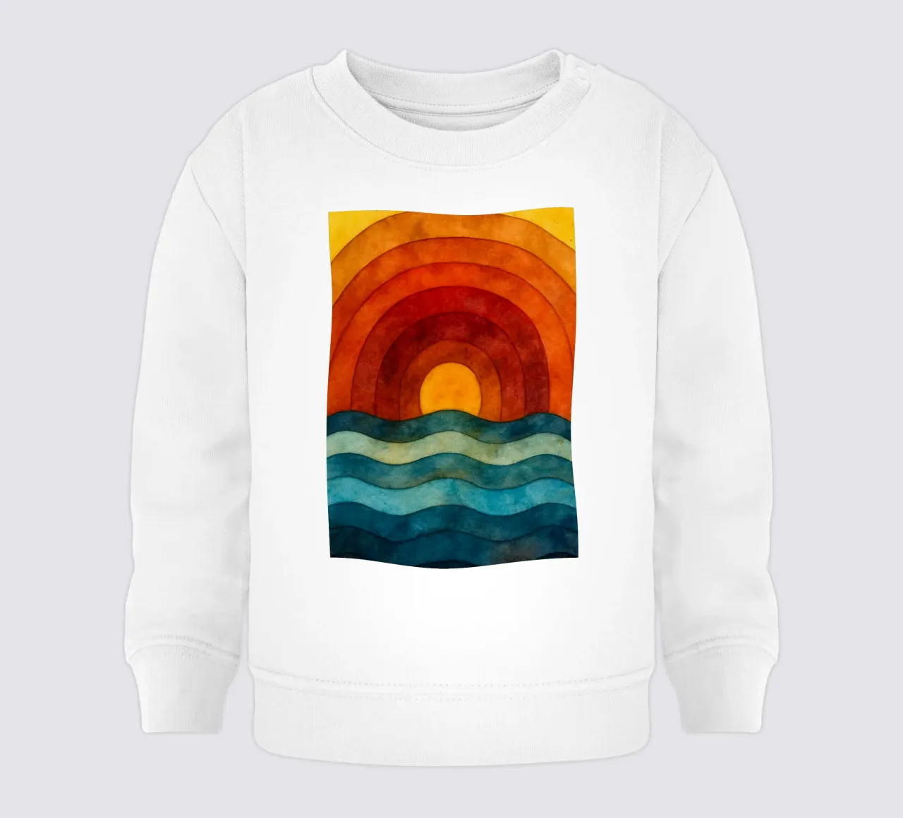 mer et soleil dessin abstrait ilustration sweat pour bébé de Permatax