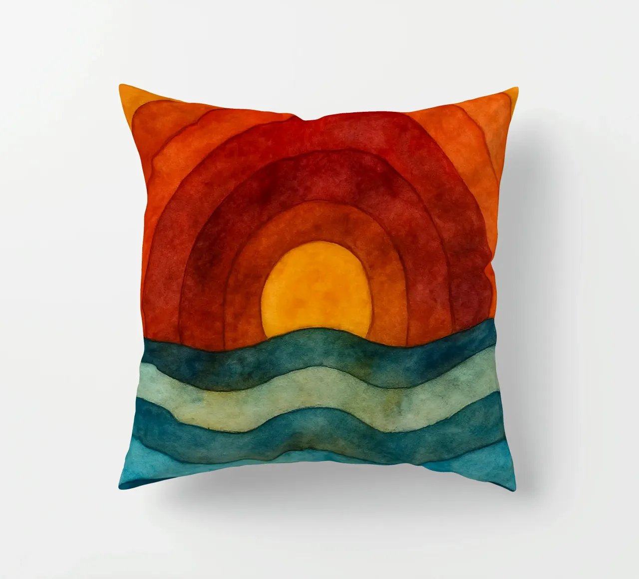 mare e sole disegno astratto ilustrazione cuscino da Permatax