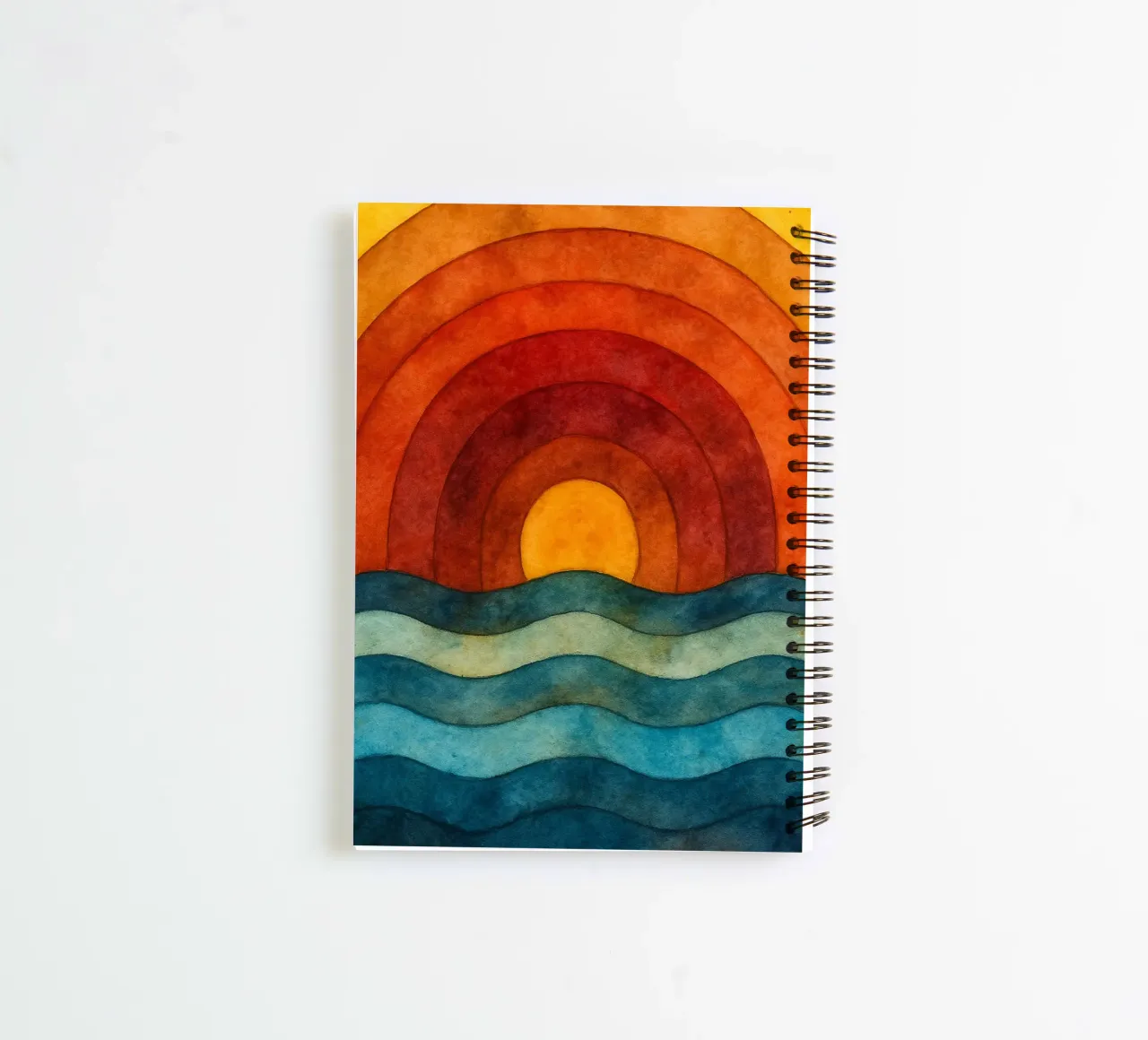 sea and sun abstract drawing ilustration spiral notebook by Permatax