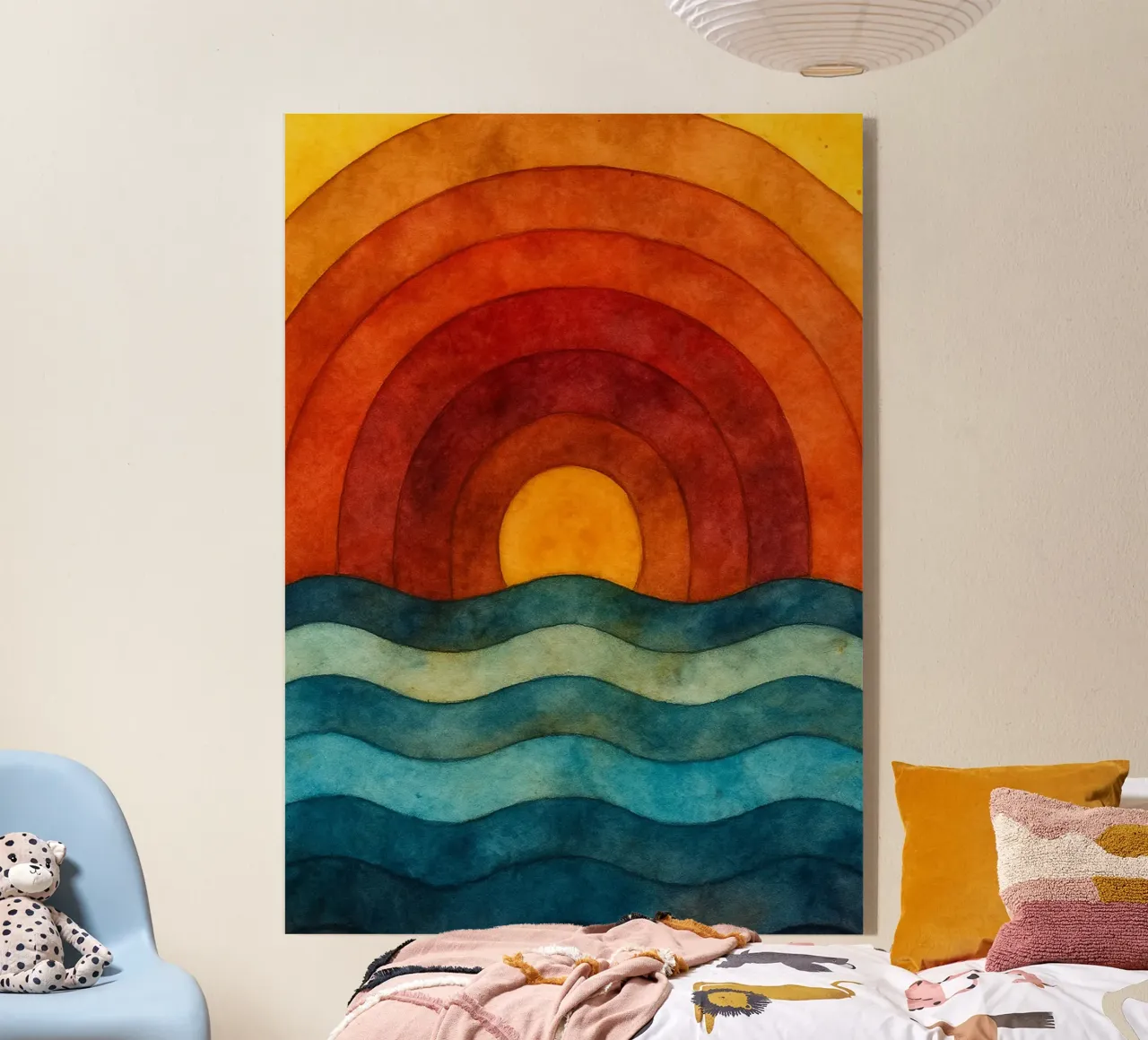 Meer und Sonne abstrakte Zeichnung ilustration Acryl-Glas von Permatax