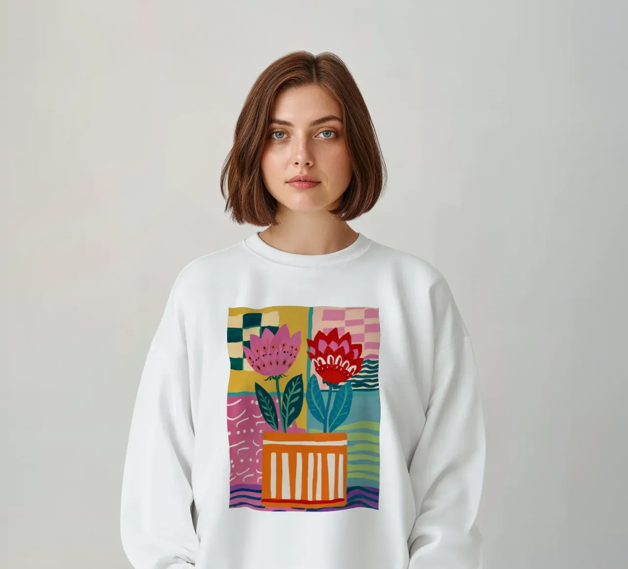 Fiori in vaso a righe felpa da Frosh Pallete