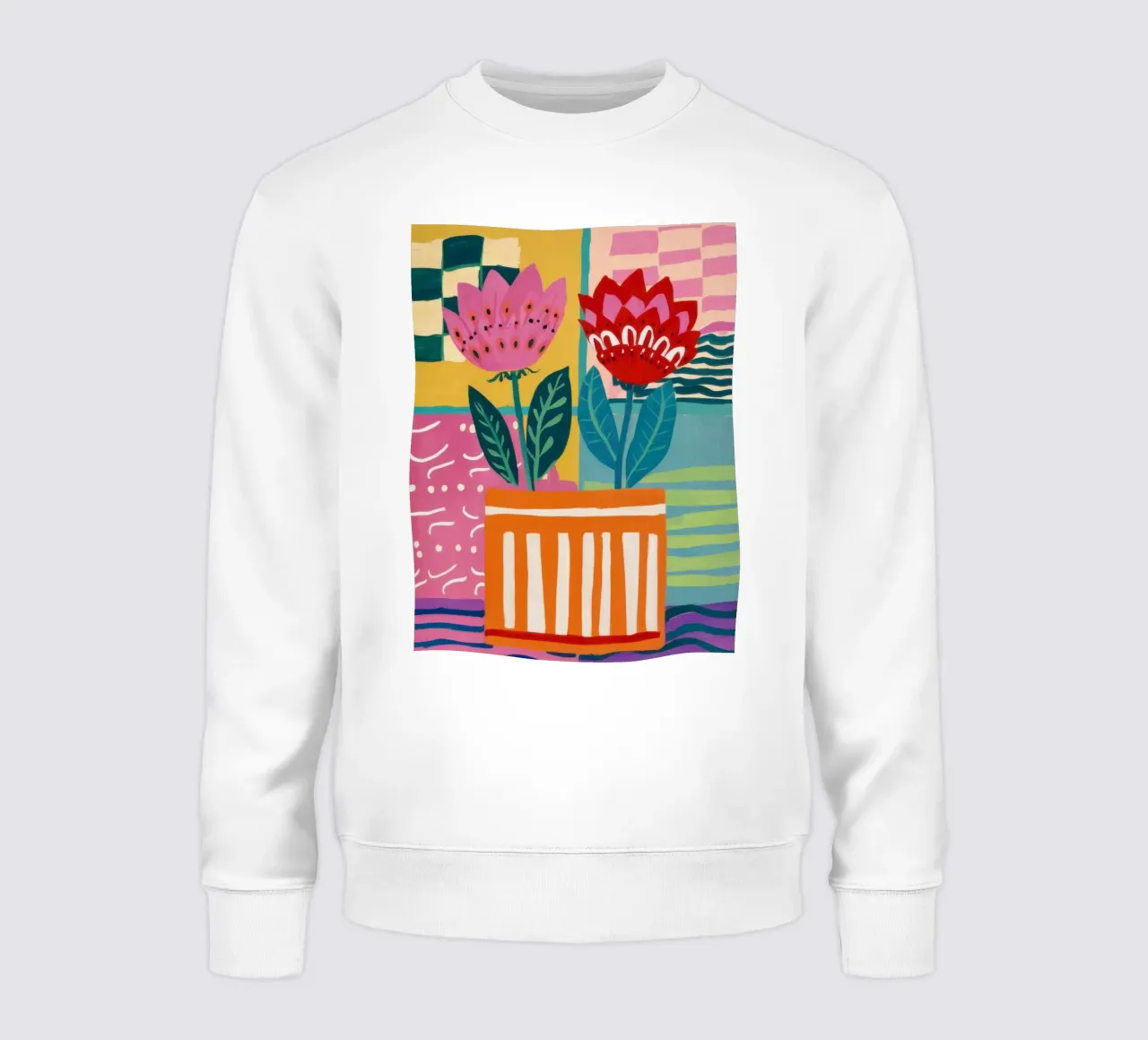 Fiori in vaso a righe felpa da Frosh Pallete