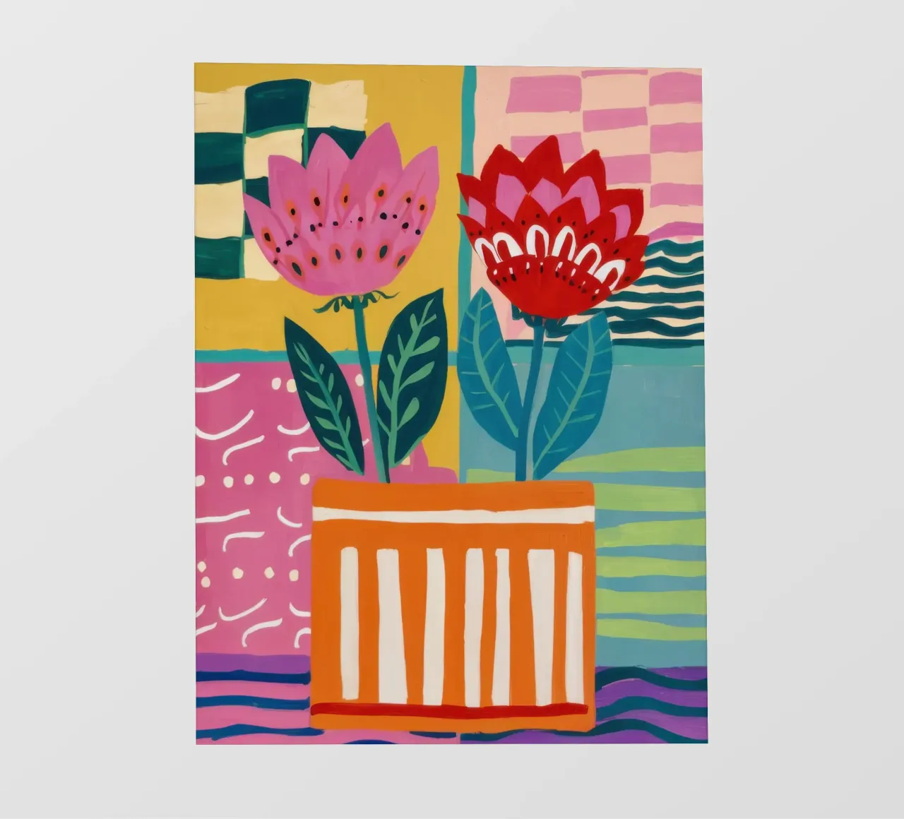 Fiori in vaso a righe telo in pvc da Frosh Pallete