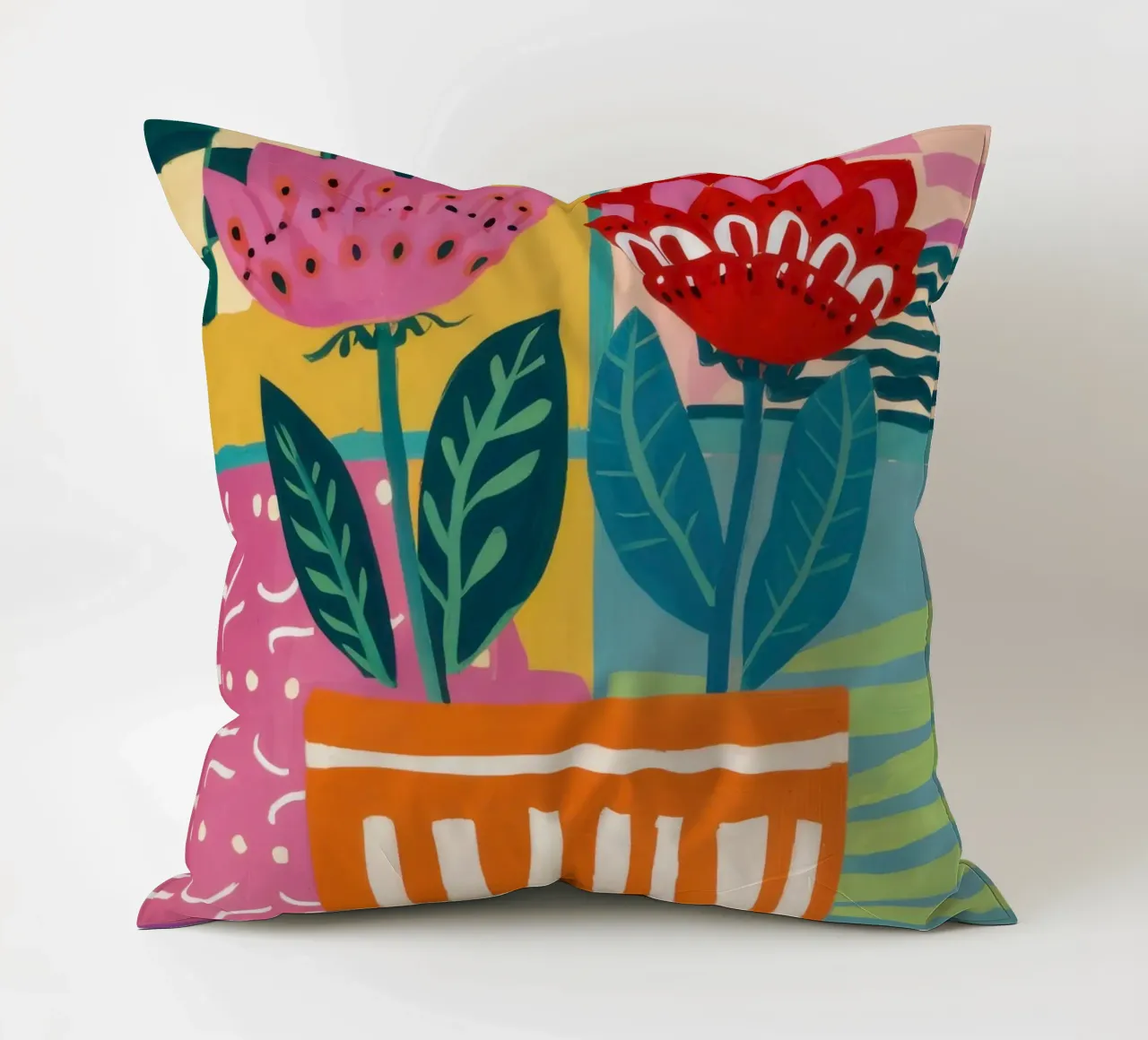 Fiori in vaso a righe cuscino da Frosh Pallete