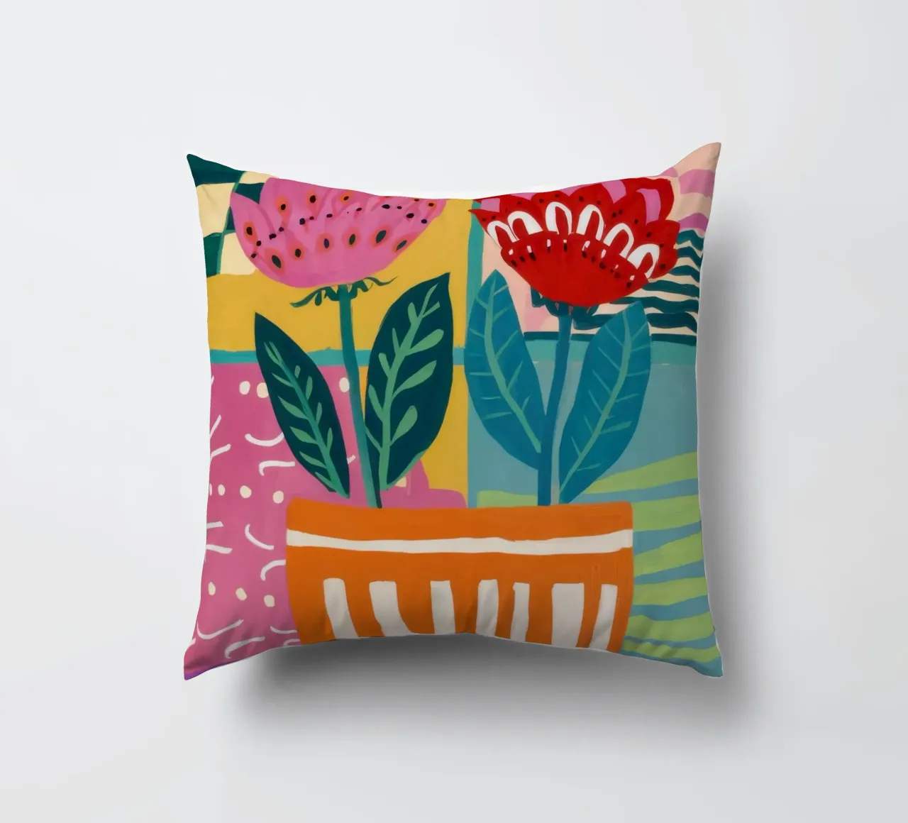 Fiori in vaso a righe cuscino da Frosh Pallete